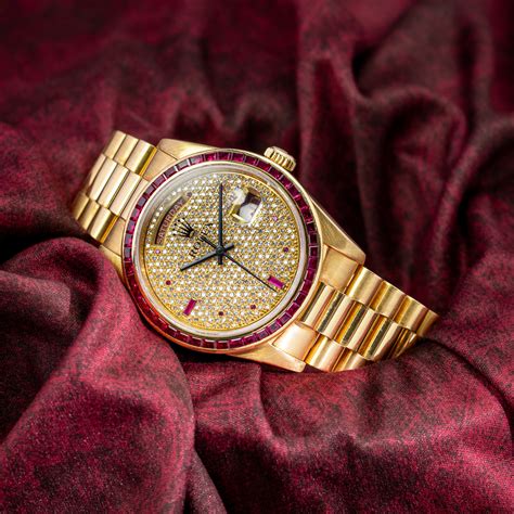 rolex day date with rubies|rolex day date 42mm.